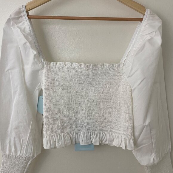 NWT Hill House the Grace Nap Top Long Sleeve White - Picture 3 of 12